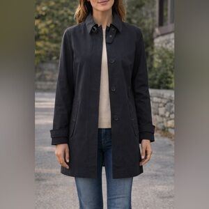 GAP Black Trench Coat Women’s Size M Classic Button Front Jacket